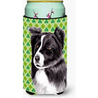 Border Collie St. Patrick's Day Shamrock Portr?t H?j dreng Drik Isolator Drik Isolator Hugger