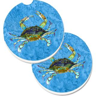 """" Caroline's Treasures Crab Set med 2 Cup Holder Car Coasters 8656Carc 2.56 Multicolor """"