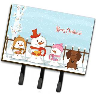 """" Caroline's Treasures Merry Christmas Carolers Dachshund Red Brown Leash eller Key Holder BB2461TH68 Triple Multicolor """"