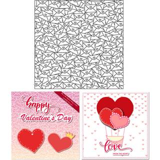Arriettycraft Masser af k?rlighed Konvolut Baggrund Clear Stamps til kortfremstilling og journalf?ring Valentinsdag Gennemsigtige silikone -frim?