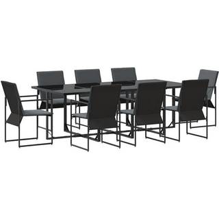 Have Spisebordssæt 9 Dele Sort Stål