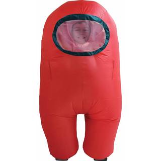 YuMe Toys Among Us oppusteligt kostume til børn (Rød)