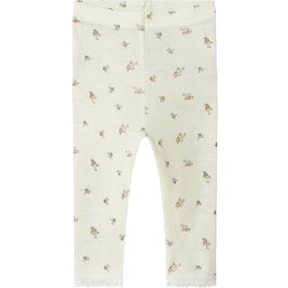 Name It Wang Wool Needle Leggings - Snow White/Flower