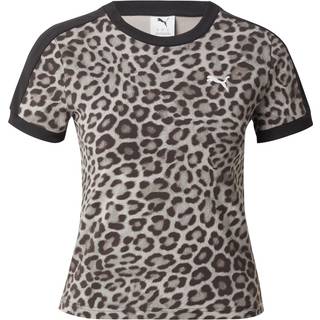 PUMA T7 Leo Luxe Slim Tee Women, Clothing, Black, L