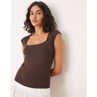 Gina Tricot-Soft touch tight top-Toppe-Brun-S-Dame