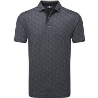 Footjoy Herre Speckle Print Pique Polo 2025 Black/ Flint L