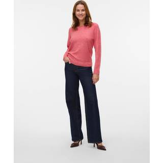 Vero Moda dame strik VMDOFFY - Ribbon Red Detail:W. White Melange - XL
