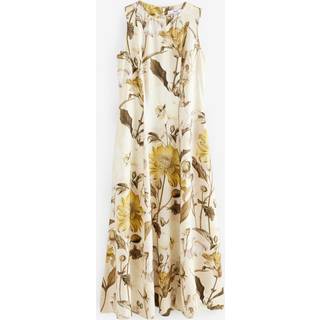 Next Pastel Yellow Floral Print Sleeveless Column A-Line Maxi Dress