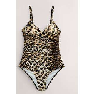 Next Yellow/Cream Leopard Shaping Tummy Control Swimsuit