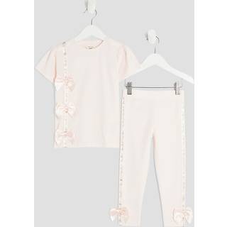 River Island River Island Pigers T-shirt-sæt med mærkevarer-sløjfe