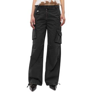 Ganni bukser - W0446 Washed Cotton Twill phantom