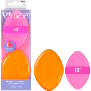 Real Techniques RT MIRACLE 2IN1 PUFF+CASE SET 2025 Makeupsvamp