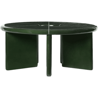 Ferm Living Deya Sofabord Ø80 t - Sofabord Glasfiber Mørkegrøn - 1104270814