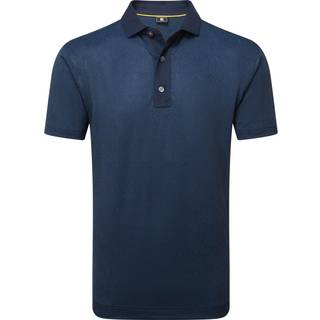 FootJoy Etched Texture Print Lisle Herre Poloshirt - Navy - Str. L