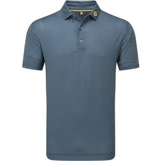 FootJoy Wiggle Print Lisle Polo L NAVY WITH GREY/WHITE