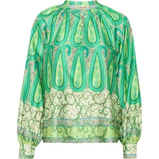 Cream Cramina Blouse Bluser 10614108 Green Paisley Border (40)