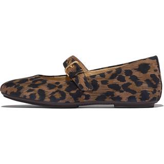FitFlop FitFlop Delicato Leopard Print Suede Mary Brown Janes