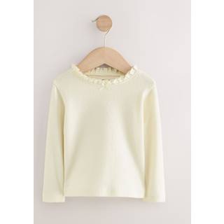 Next Ecru White Long Sleeve Pointelle T-Shirt (3mths-7yrs)