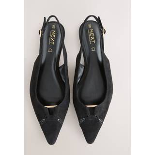 Next Premium læder slingback sko med spids tå og hardware - eu39