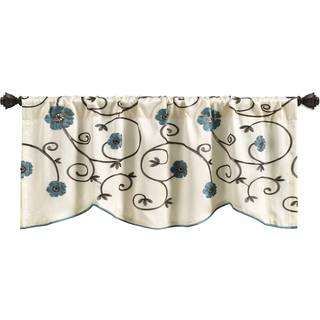 Lush Decor Royal Garden Valance Floral Window Kitchen Curtain (Single) 42 W X 18 """" L Blue