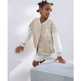 Next Beige Boucle Varsity Embroidered Jacket (3-16yrs)