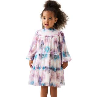 Angel & Rocket Angel & Rocket White Eleanor Floral Print Mesh Dress