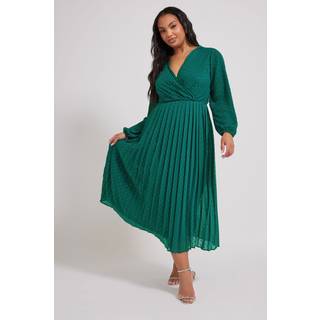Yours Curve Yours Curve London Dobby Wrap Kjole med bælgærme