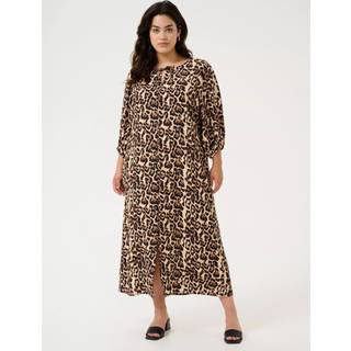 Kaffe Curve Kcperla Dress Kjoler 10583137 Naturel Leopard Print (46)