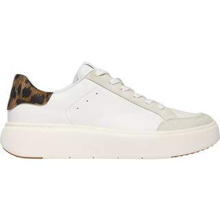 FitFlop FitFlop Leopard Print Backtab Leather Suede White Sneakers