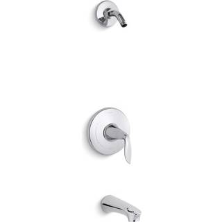 Kohler TLS5318-4-CP Refinia (R) Rite-TEMP (R) Bad og bruseventilbekl?dning med h?ndtag og tud mindre brusehoved poleret krom