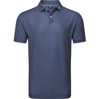 FootJoy Bounch Print Pique Herre Poloshirt - Dark Denim - Str. S