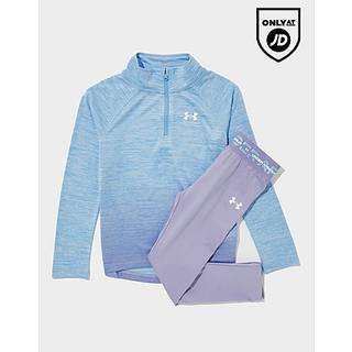 Under Armour Girls' Fade 1/4 Zip Top/Leggings Set Children, Lilla - 3-4Y