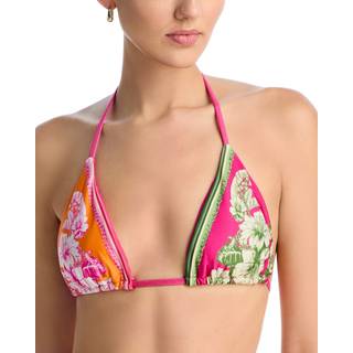 Farm Rio Colorblocked floral bikini top - multicoloured - S