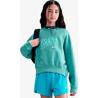 Kort Nike Sportswear-sweatshirt i fleece til større børn (piger) - grøn - M