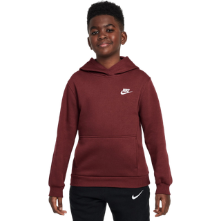 Nike Club Fleece-pullover-hættetrøje til større børn - rød - L