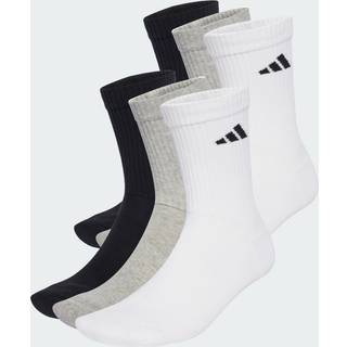 Cushioned Crew strømper, 6 par - White / Medium Grey Heather / Black - 43-45