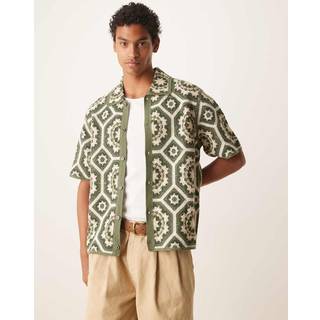 Abercrombie & Fitch Abercrombie & Fitch strikket skjorte med Knapper og Blomster Tryk - XX-Large