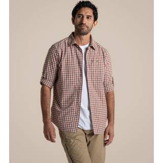 Craghoppers Men's Nosilife Nuoro Check Long Sleeved Shirt Red Beach Check, XXL