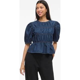 Viheidi Denim Top Med Korte Ærmer