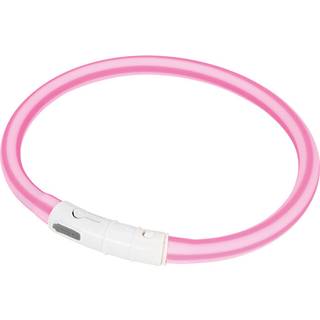 Lyshalsbånd Blinking Silikone 65 cm pink stribet