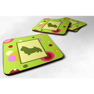 """" Caroline's Treasures CK1048FC Norwich Terrier Foam Coasters (Sæt på 4) 3,5 """" ""H X 3,5"" """" W Multicolor """"