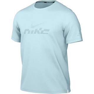 Kortærmet Nike Miler Flash Dri-FIT UV-løbeoverdel til mænd - blå