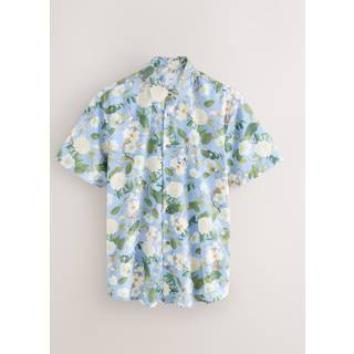 Next Kew Collection 100% bomuldsskjorte med blomsterprint og korte ærmer