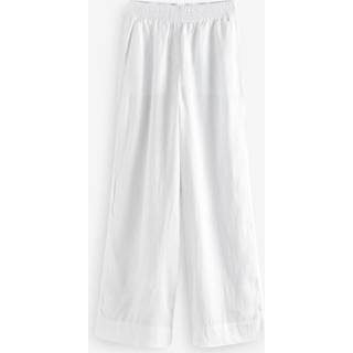 Next White N. Premium 100% Linen Wide Leg Pull-on Trousers
