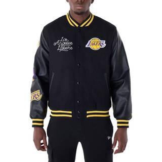 LA Lakers NBA Patch Black Varsity Jacket newera adult unisex Black newera adult unisex Black newera adult unisex Black newera adult unisex Black newer - 2xl