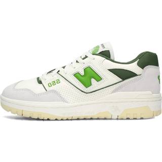 New Balance Mænd 550 i Hvid/Grøn Suede/Mesh, Størrelse 41.5