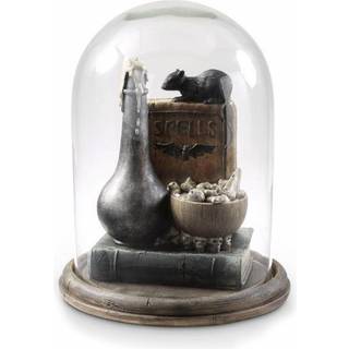 Glasglocke mit Hexentrank & Zauberbuch 31cm