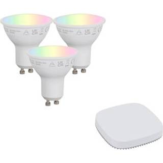 Sæt med smarte GU10 dæmpbare LED-pærer 4,7W 400 lm 2700K-6500K inkl. Zigbee Smart Hub