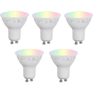 Sæt med 5 Smart GU10 50mm Dæmpbare LED Pærer Opal RGBW 4.7W 400 lm 2700-6500K