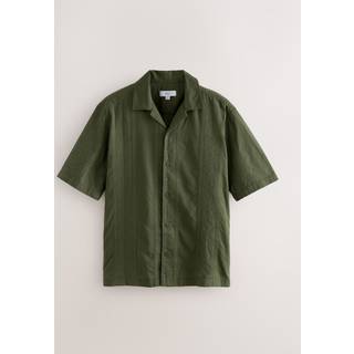 Next Khaki Green Navajo Style Printed Short Sleeve 100% Cotton Shirt